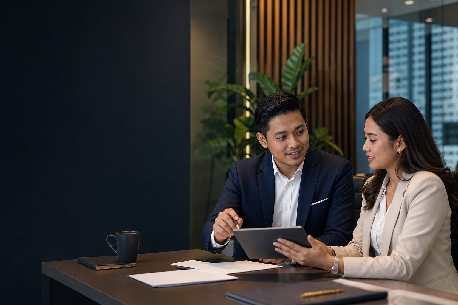 JIK Capital Solutions adviser discussing financing options with a Malaysian business owner